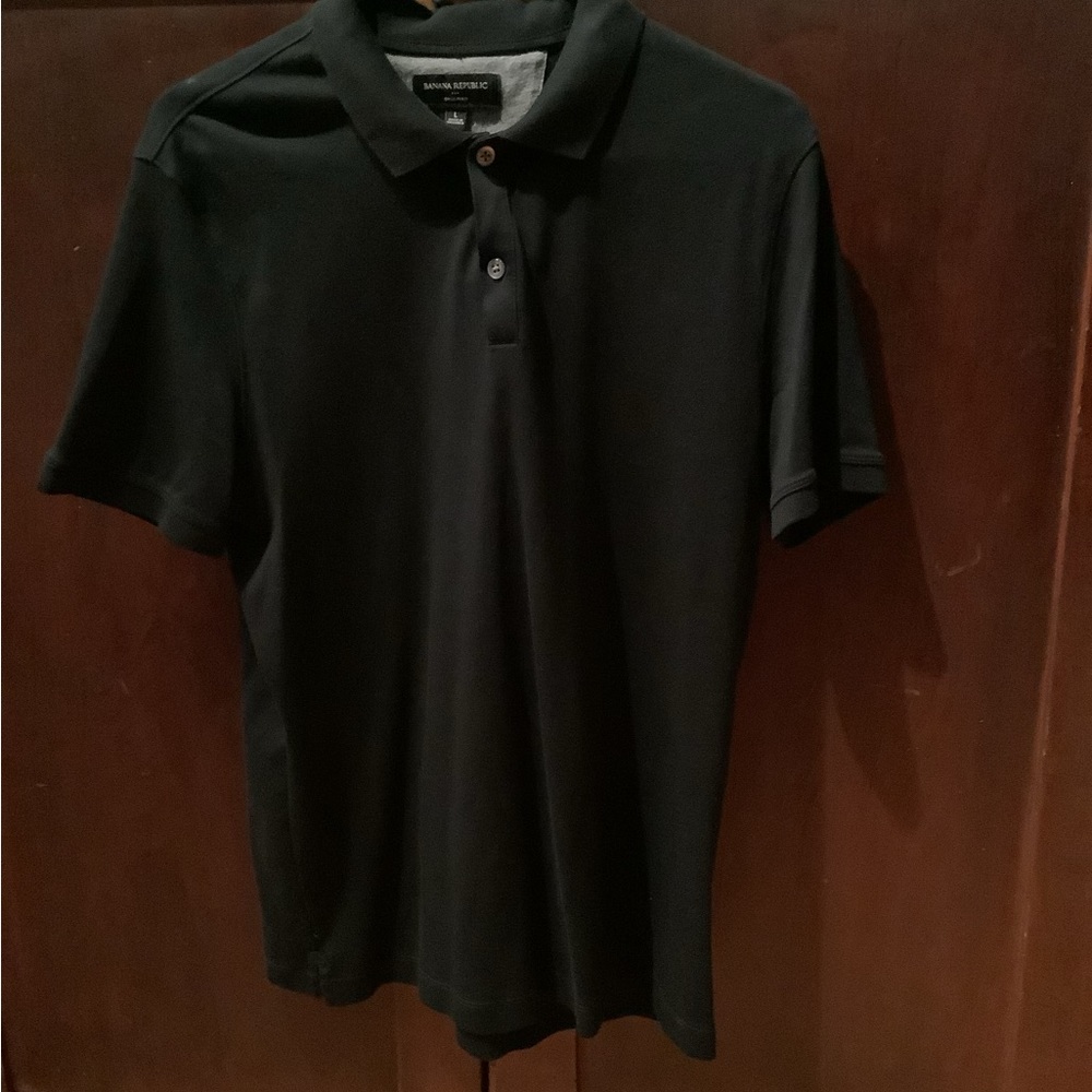 Banana Republic Dress Polo, Black, 100% Cotton, Size Large